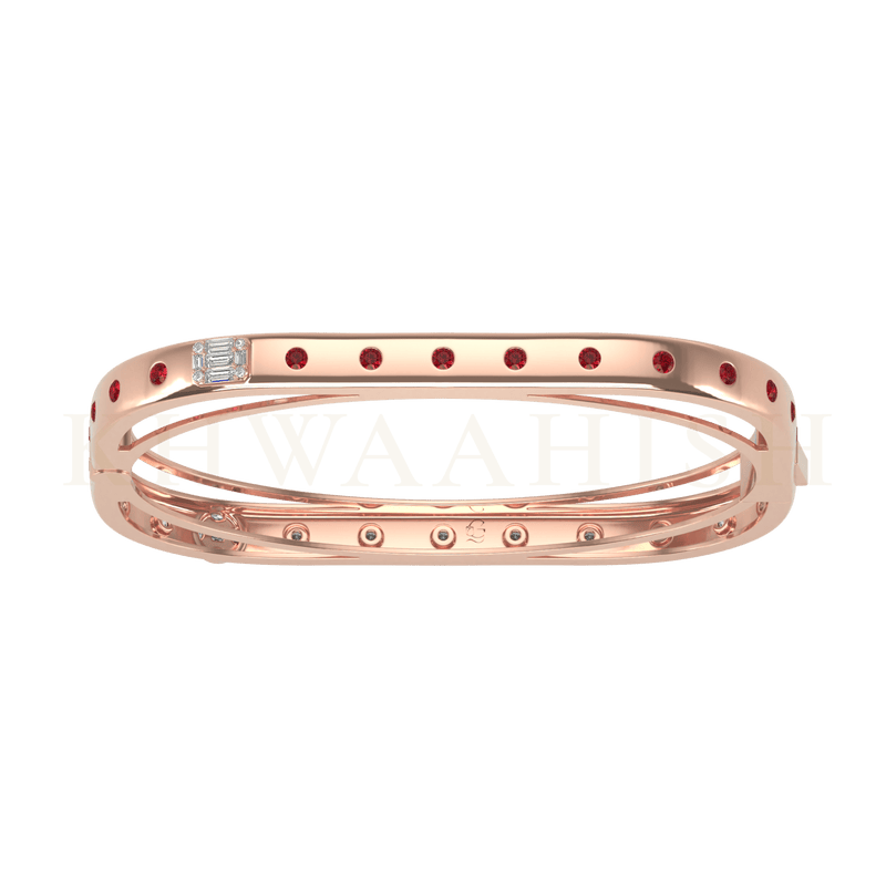 Top view of Sol Splendour Oval Diamond Bracelet in rose gold.