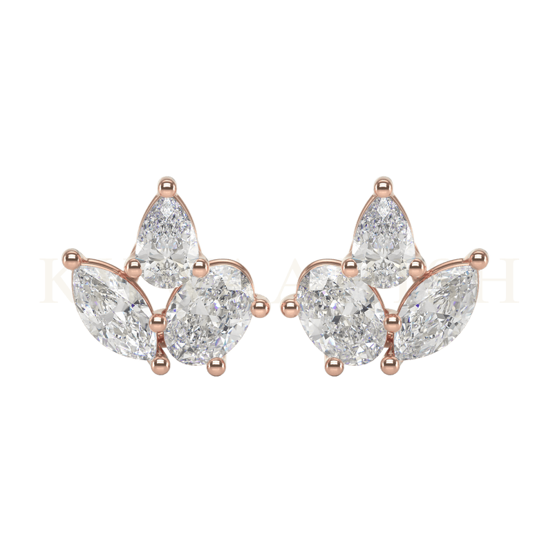Front view of Bountiful Beauty Diamond Stud Earrings in rose gold.