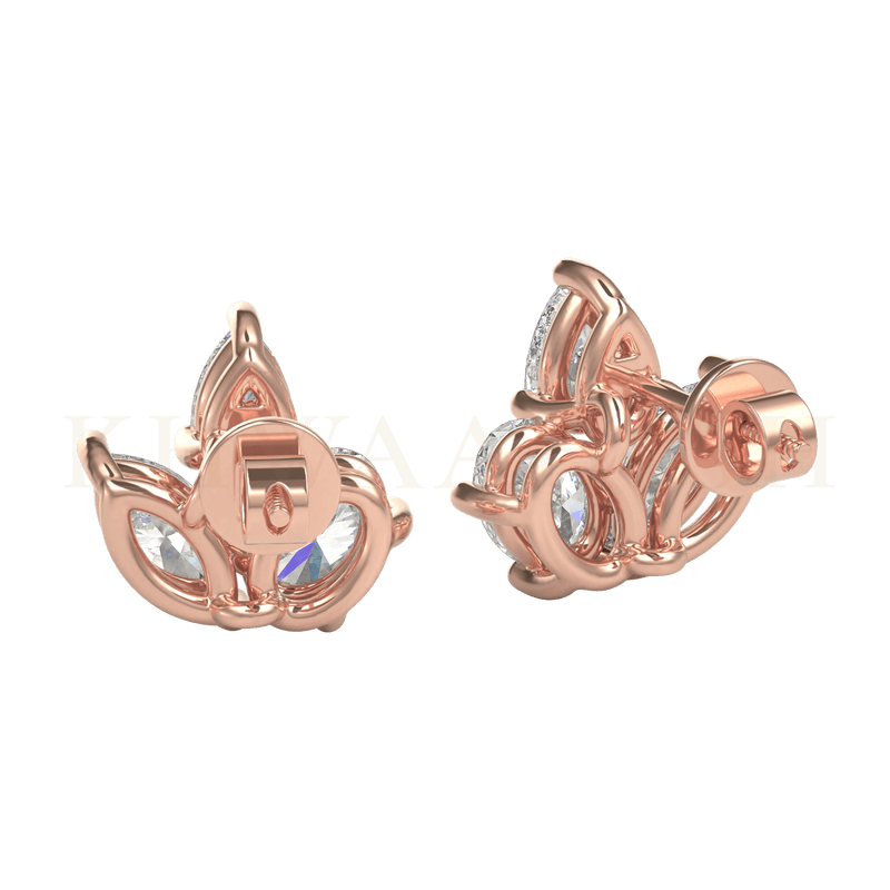 Back view of Bountiful Beauty Diamond Stud Earrings in rose gold.