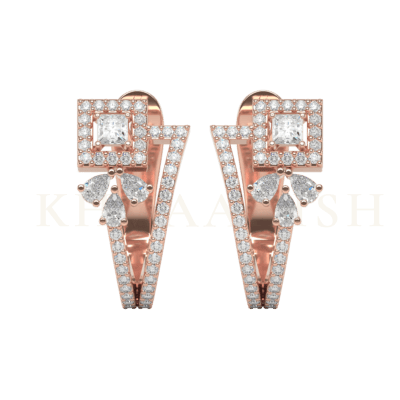Front view of Sensuous Angles Diamond Baalis in rose gold.
