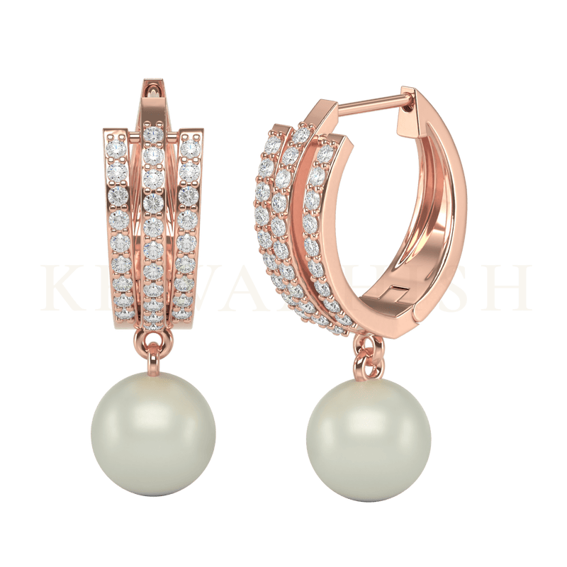 Front view and slanting view of Starry Scintillations Diamond Baalis in rose gold.