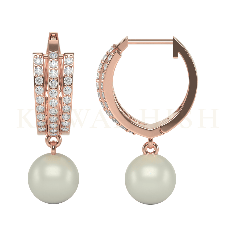 Front view and side view of Starry Scintillations Diamond Baalis in rose gold.