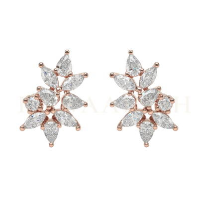 Front view of Flashes Of Glitz Diamond Earrings in rose gold.