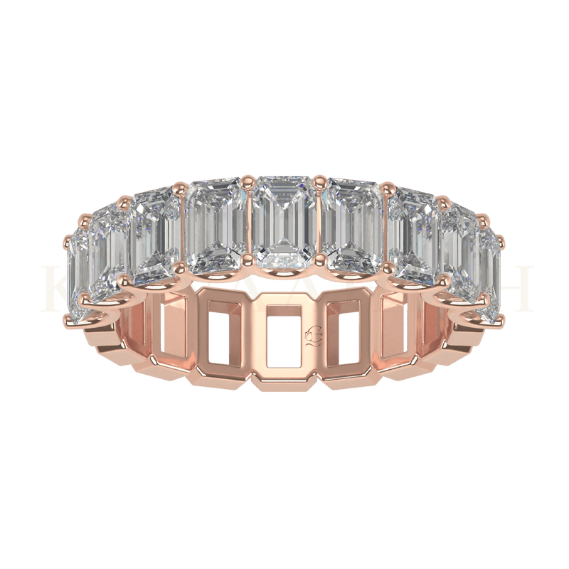 Top view of Aristocratic Diamond Eternity Ring in rose gold.