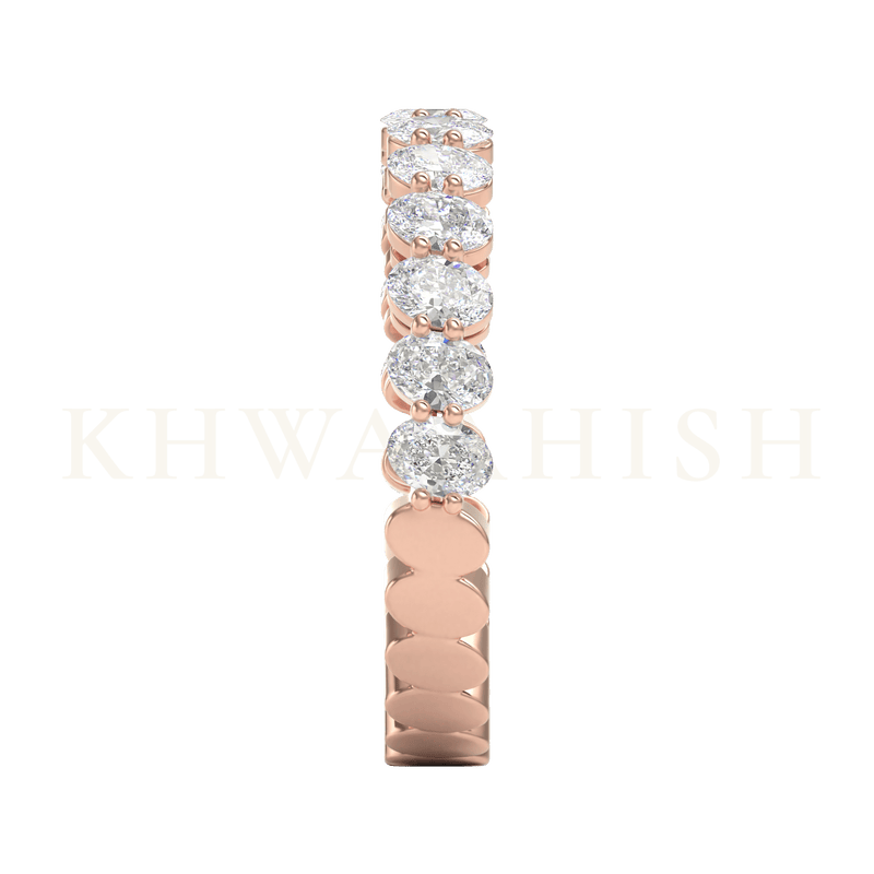 Side view of Chic Diamond Eternity Ring in rose gold.