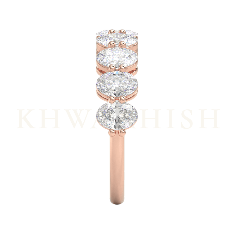 Side view of Queenly Opulence Diamond Eternity Ring in rose gold.
