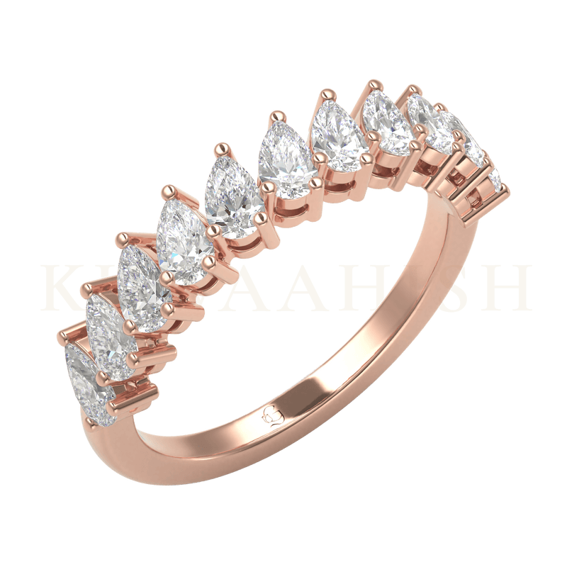 Slanting view of Plush Pleasure Diamond Eternity Ring in rose gold.