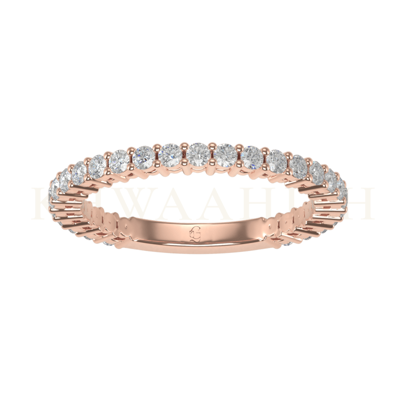 Top view of Synchronized Sparkle Diamond Eternity Ring in rose gold.