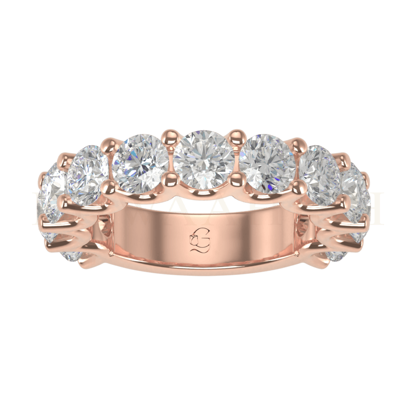Top view of Delightful Dazzle Diamond Eternity Ring in rose gold.