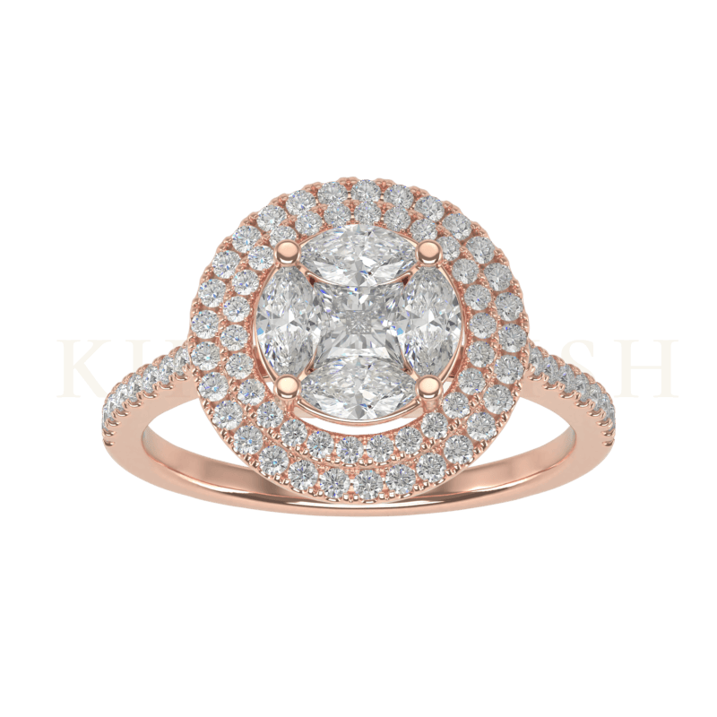 Slanting top view of Bountiful Beauty Diamond Band Ring in rose gold.