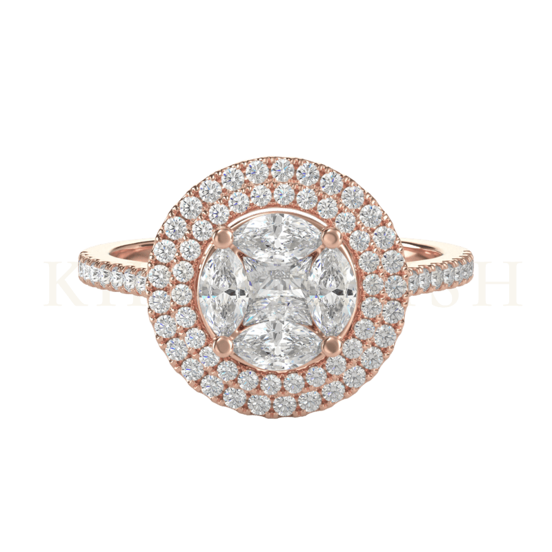 Top view of Bountiful Beauty Diamond Band Ring in rose gold.