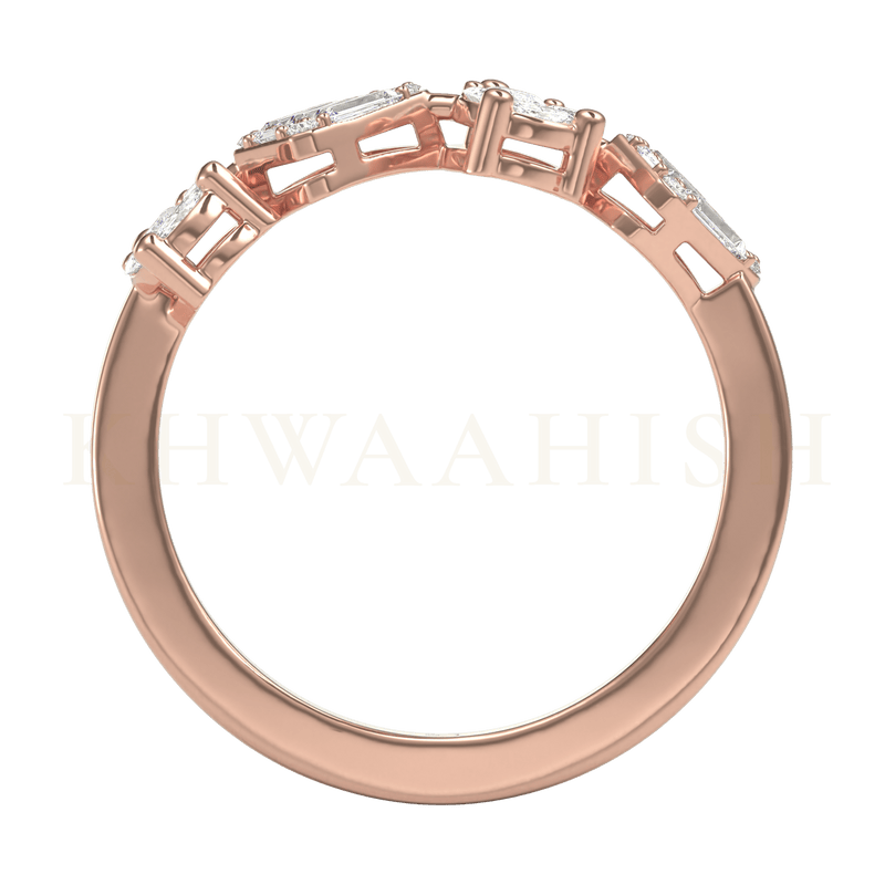 Front view of Chloe Diamond Band Ring in rose gold.