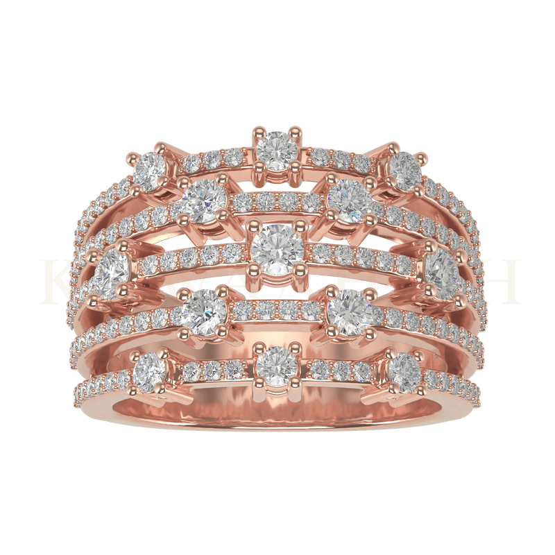 Top view of Ravishing Radiance Diamond Band Ring in rose gold.