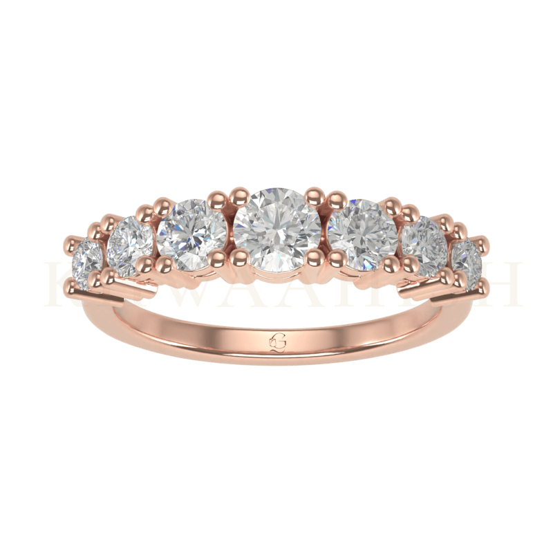 Top view of Dainty Dreams Diamond Band Ring in rose gold.