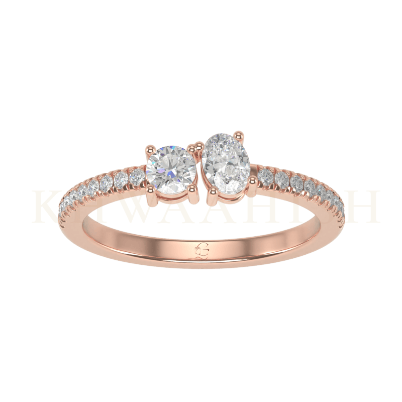 Top view of Swanky Sparkles Diamond Band Ring  in rose gold.
