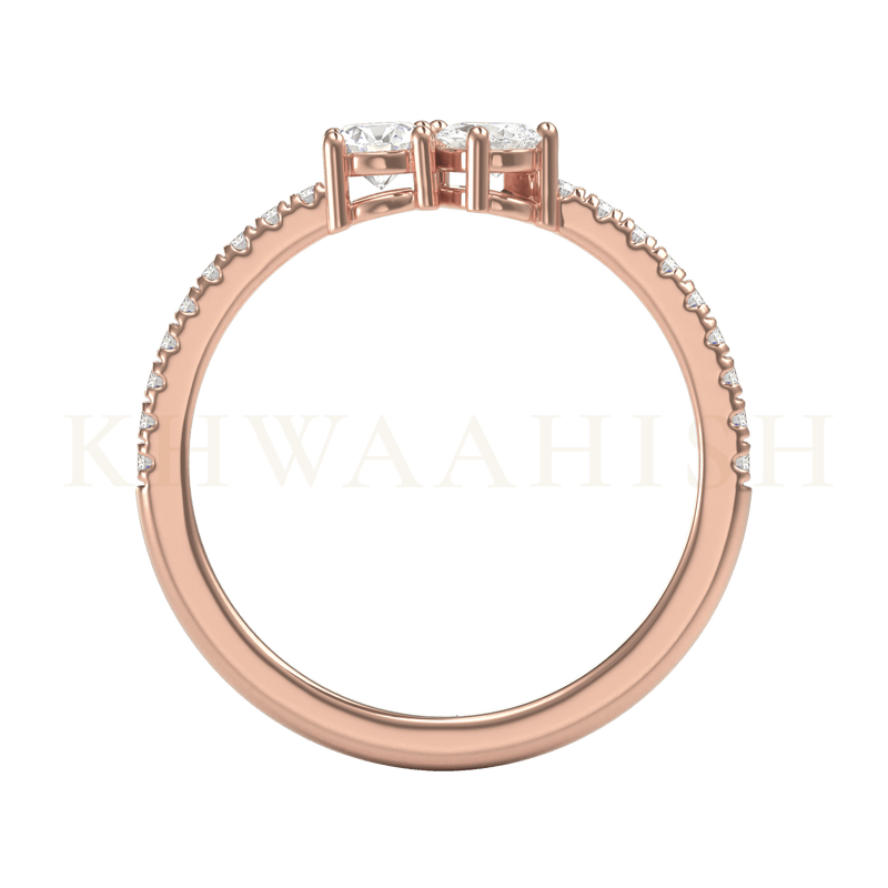 Front view of Charming Caress Diamond Band Ring  in rose gold.