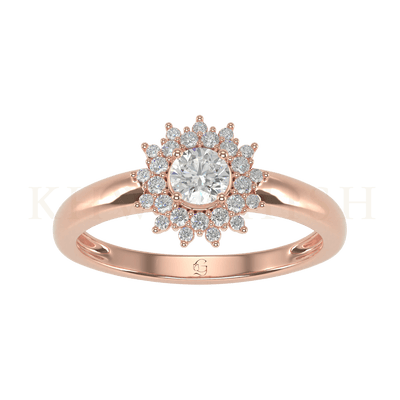 Top view of 0.30 ct Star of Bethlehem Solitaire Diamond Ring in Rose Gold.