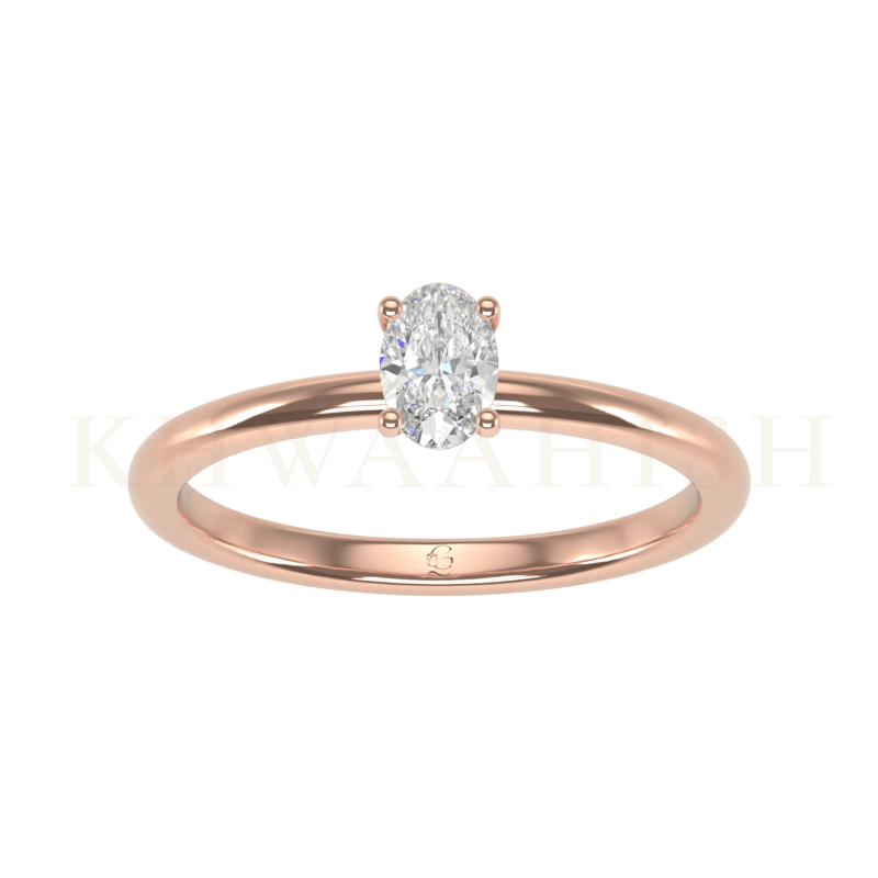 Top view of 0.40 ct Sweet Dreams Oval Solitaire Diamond Ring in rose gold.