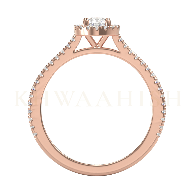 Front view of 0.25 ct Reina Radiance Round Solitaire Diamond Ring  in rose gold.