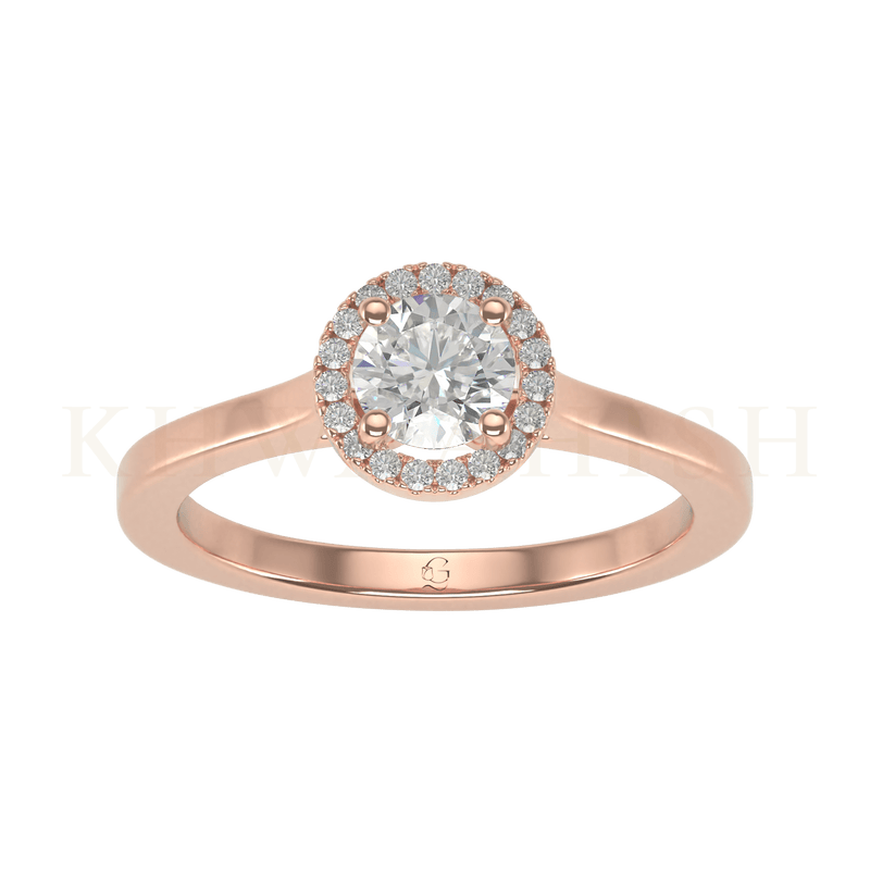 Top view of 0.50 ct Matchless Magnificence Round Solitaire Diamond Ring  in rose gold.