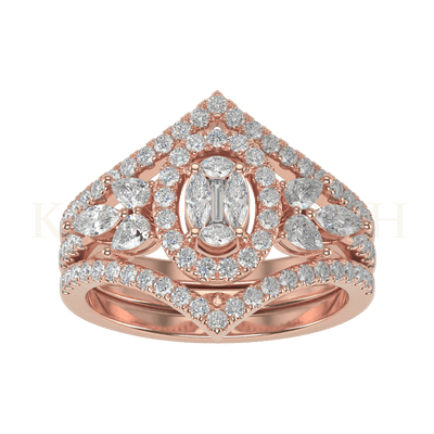 Top view of Blooming Beauty Diamond Jacket Ring in rose gold.