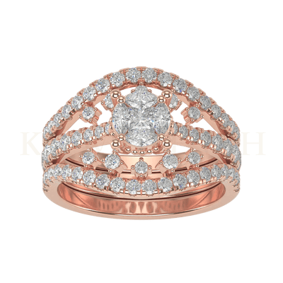 Top view of Ethereal Elegance Diamond Jacket Ring in rose gold.