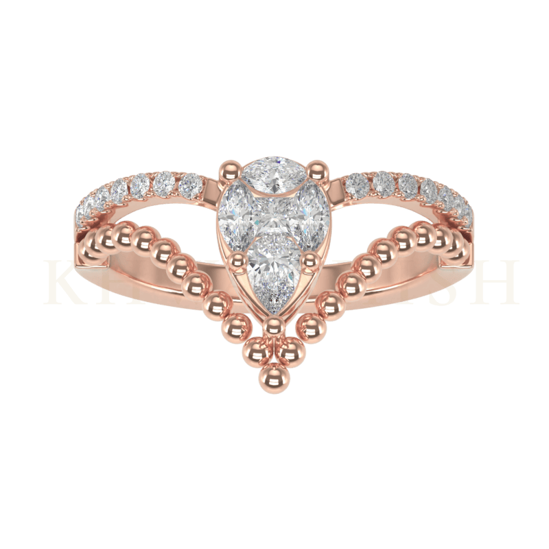 Top view of Dazzling Dreams Diamond Vanki Ring in rose gold.