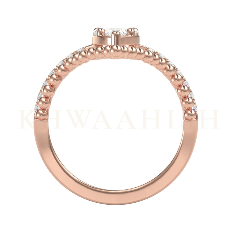 Front view of Dazzling Dreams Diamond Vanki Ring in rose gold.