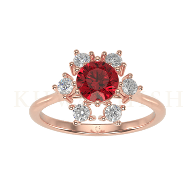 Top view of Precious Petals Gemstone Diamond Ring in rose gold.