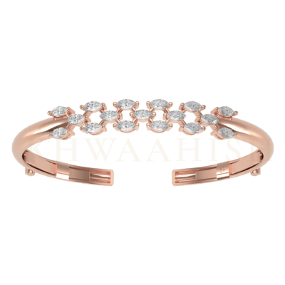 Top view of Charming Appeal Oval Diamond Bracelet in rose gold.