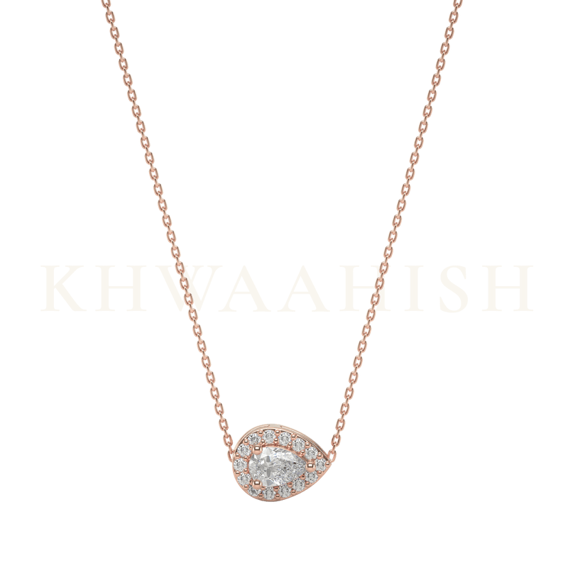 Front view of 0.20 ct Shimmer of Paradise Solitaire Diamond Necklace in rose gold.