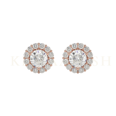 Front view of 0.25 ct Allure of Anne Diamond Stud Earrings in rose gold.