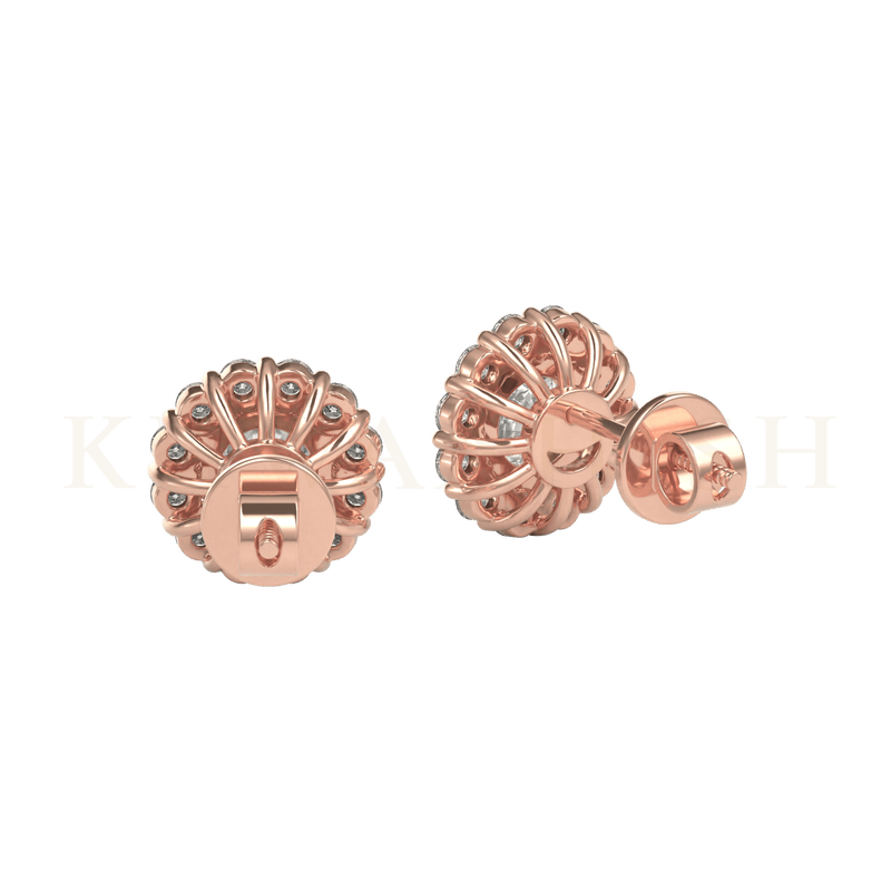 Backside view of 0.25 ct Allure of Anne Diamond Stud Earrings in rose gold.
