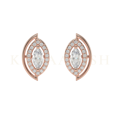 Front view of 0.25 ct Captivating Charms Diamond Stud Earrings in rose gold.