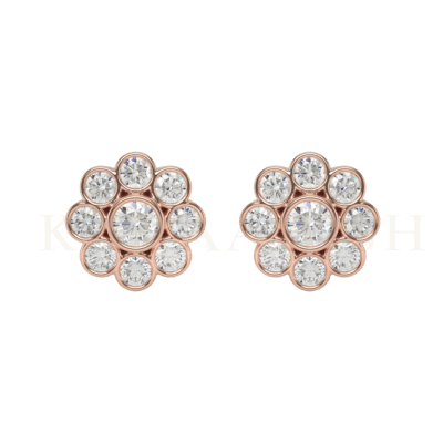 Front view of 0.25 ct Ella Diamond Stud Earrings in rose gold.