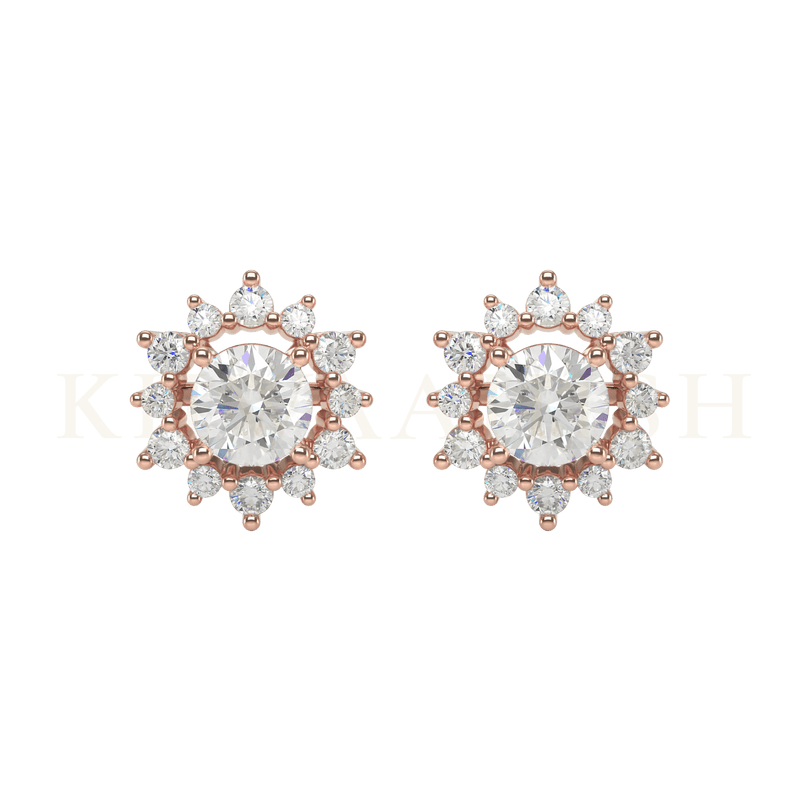 Front view of 0.30 ct Empyra Diamond Stud Earrings in rose gold.