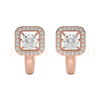 Front view of 0.30 ct Winsome Squares Diamond Baalis in rose gold.