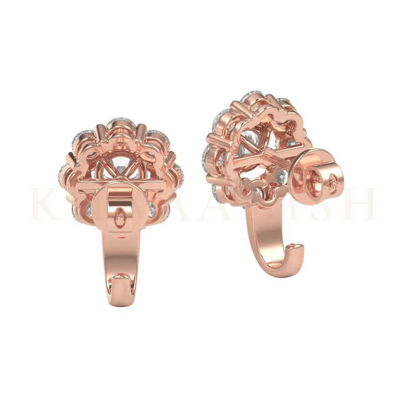 Backside view of 0.30 ct Opulent Corsage Diamond Baalis in rose gold.