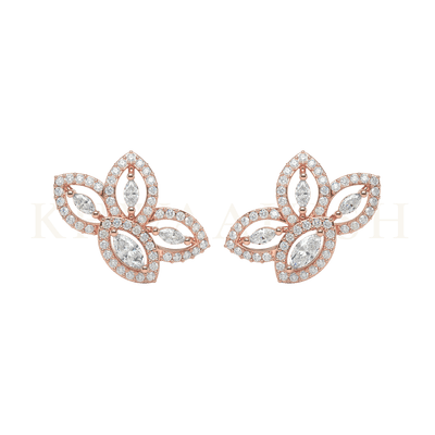 Front view of 0.15 ct Benevolent Blossoms Diamond Stud Earrings in rose gold.