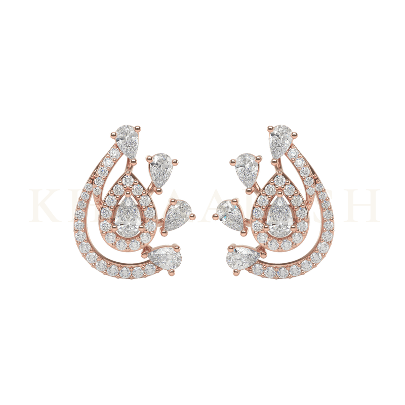 Front view of 0.15 ct Impeccable Impressions Diamond Stud Earrings in rose gold.