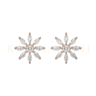 Front view of 0.15 ct Captivating Charm Diamond Stud Earrings in rose gold.