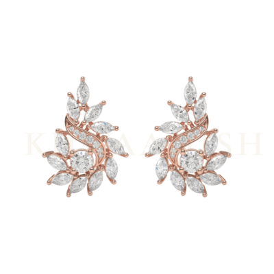 Front view of 0.15 ct Impressive Illuminations Diamond Stud Earrings in rose gold.