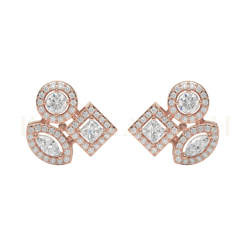 Front view of 0.15 ct Luminous Sparkle Diamond Stud Earrings in rose gold.