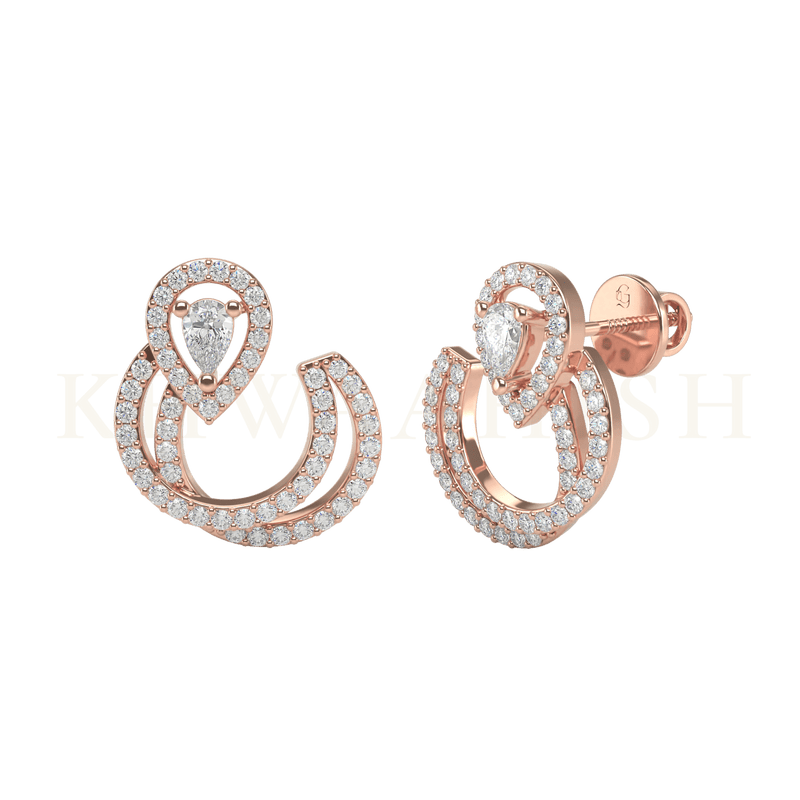 Slanting view of Glorious Daily Dazzle Diamond Baalis in rose gold.