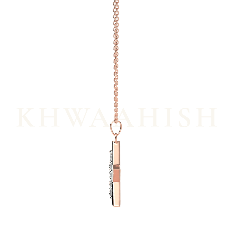Side view of the Shining Star Diamond Kids Pendant chain in rose gold.