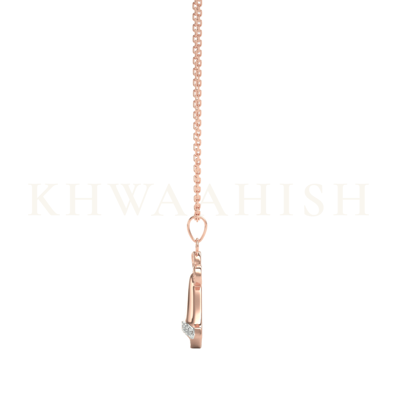 Side view of the Jingle Bells Diamond Kids Pendant chain in rose gold.