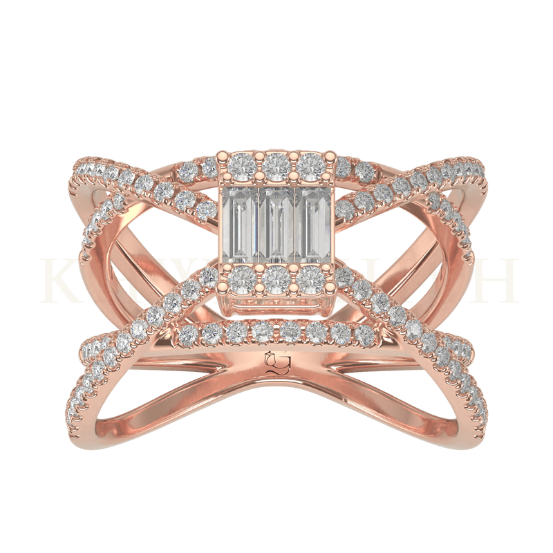 Top view of Infinite Beauty Diamond Band Ring in rose gold.