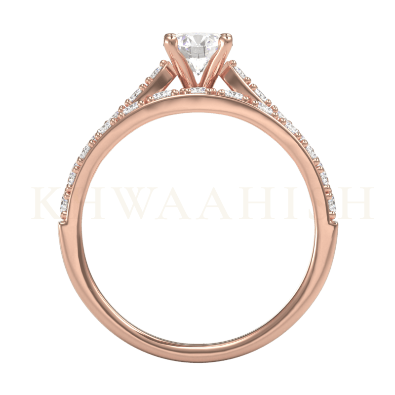 Front view of 0.50 ct Splendid Selene Solitaire Diamond Ring in rose gold.
