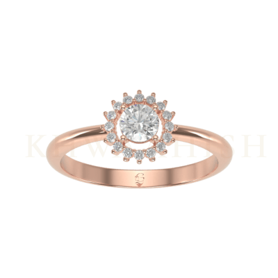 Top view of 0.30 Ct Sirius Splendour Solitaire Diamond Ring in rose gold.