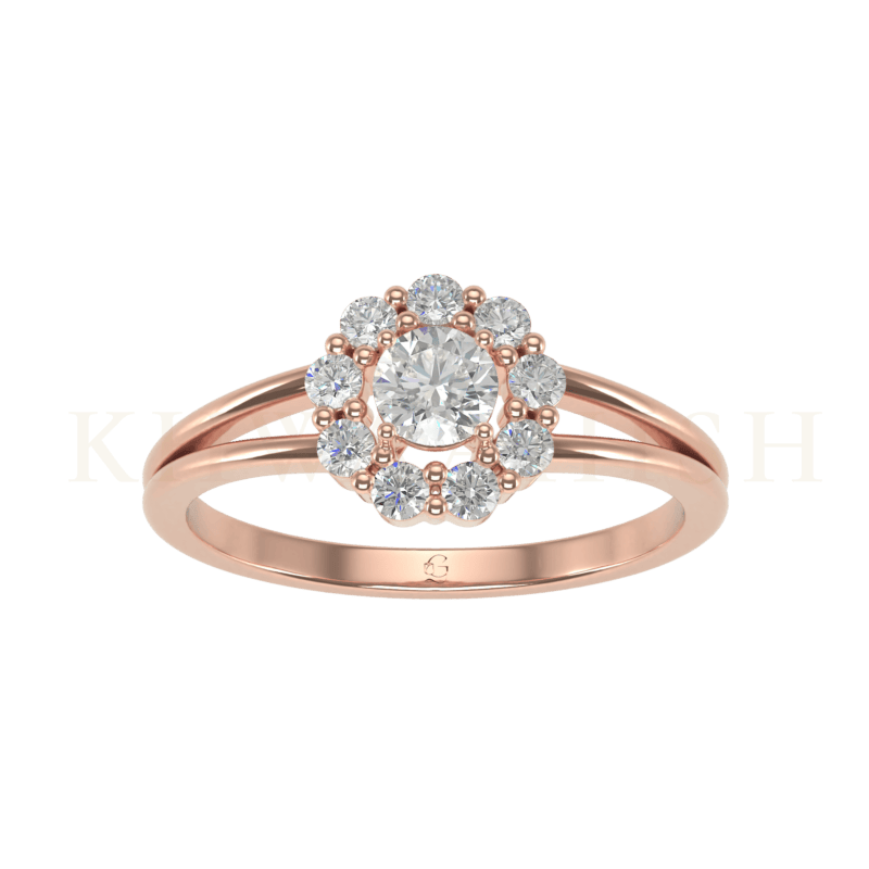Top view of 0.30 Ct Ravishing Chloris Solitaire Diamond Ring in rose gold.